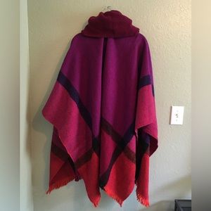 Heavy Irish Wool Poncho Cowl Neck Sweater